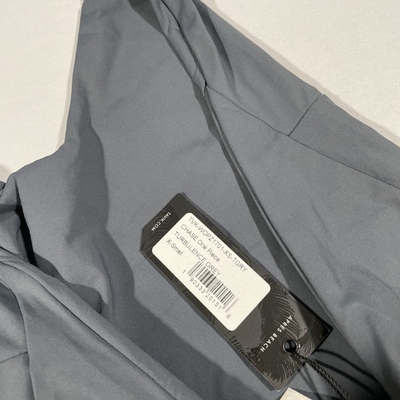 NEW Tavik [ XS ]‎ Chase Deep V-Neck One-Piece Swimsuit Turbulence Grey - Picture 8 of 11